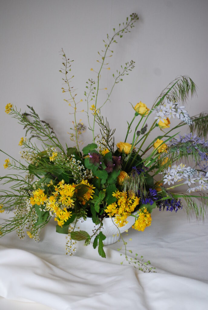 Flower Frog Arrangement  Fresh flowers arrangements, Wild flower